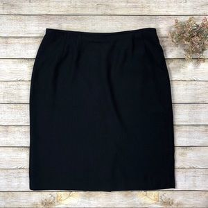 Preston & York Lined Black Pencil Skirt Size 16